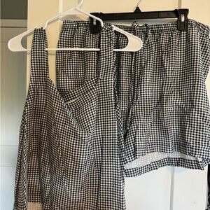 a new day Black and White Gingham Set
